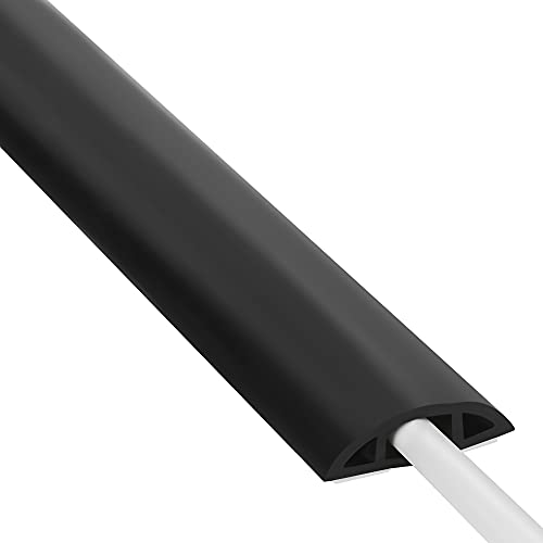 Black Wire Cover for Floor - Prevent Cable Trips & Protect Wires