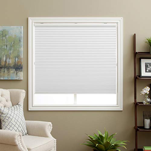 Cellular Shades Cordless Blackout Honeycomb Blinds Fabric Window Shades White(Blackout), 31" W x 64" H