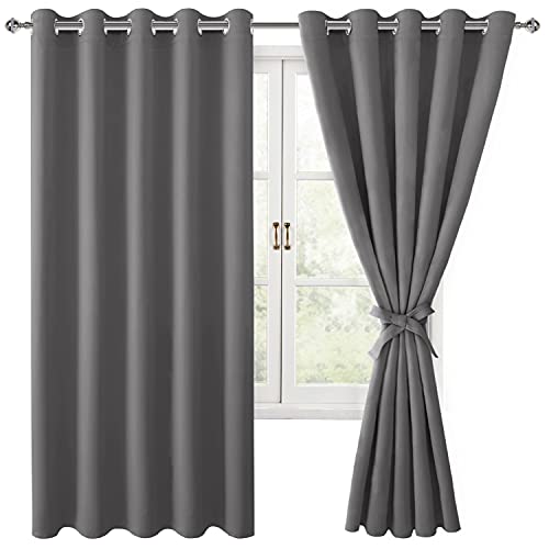 Blackout Curtains for Bedroom - Light Grey, 60 x 63 Inches