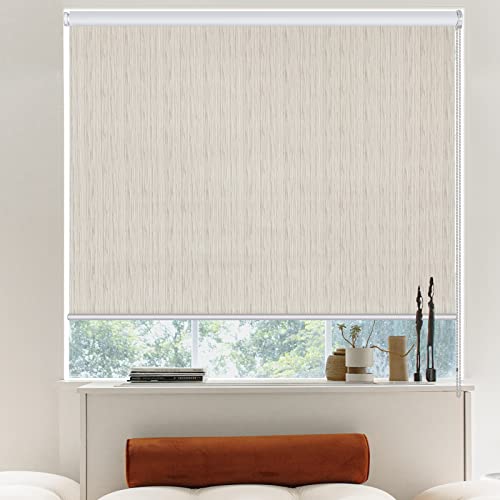 Blackout Roller Shades, Thermal Insulated Fabric, Beige
