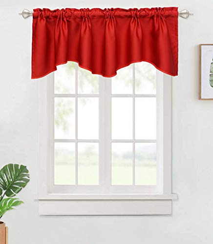 Blackout Window Valance, Red Kitchen Curtain