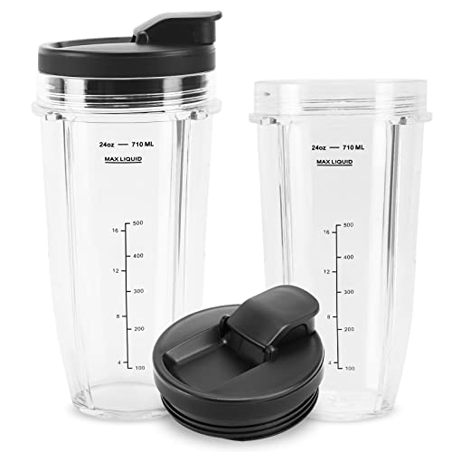 Blender Replacement Cup 24 oz (2 Pack) with Sip & Seal Lids