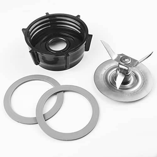 for Oster Blender Replacement Parts Blender Ice Blade with Jar Base Cap and  Two Rubber O Ring Seal Gasket Accessory Refresh Kit