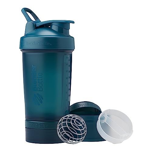 VECH Shaker Bottles for Protein Mixes Workout Shaker Leak Proof Water Bottle Non Slip 3 Layer Twist Off 3 oz with Pill Tray for Storage Protein