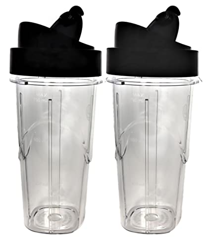 Blendin Replacement 24oz Personal Jar With Flip Top Lid, 2-Pack