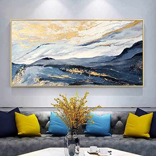 Blue Abstract Canvas Art - Home Decoration 24x48 inches