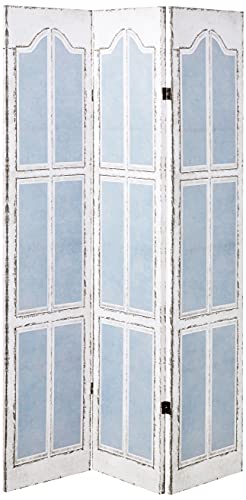 Blue and White Shutters Canvas Room Divider