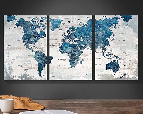 Elixart Wall Art for Living Room Office Decor 48x24 World Map