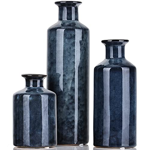 Blue Ceramic Vase Set - Versatile Home Decor Accent