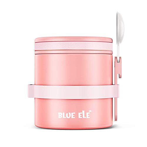  FEWOO Soup Thermos,Food Container for Hot Cold Food, Vacuum  Insulated Stainless Steel Lunch Box for Kids Adult,Leak Proof Food Jar for  School Office Picnic Travel Outdoors (Pink 13.5 oz) : Everything