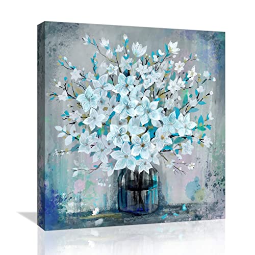 Blue Flower Canvas Wall Art