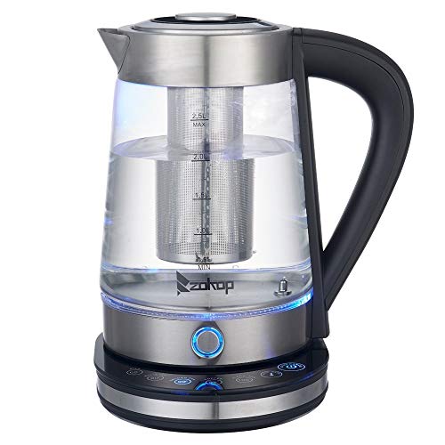 Blue Glass Electric Kettle with Auto Shut Off