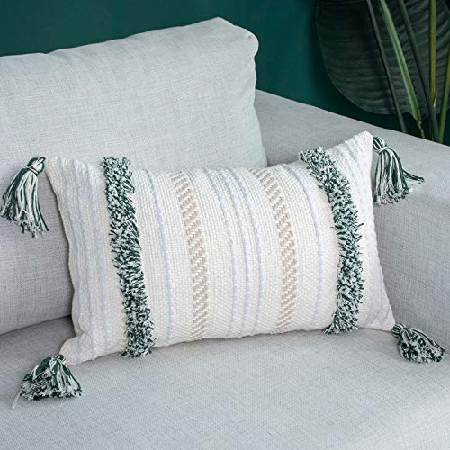 Boho Tufted Decorative Pillow Covers 12x20 - Green