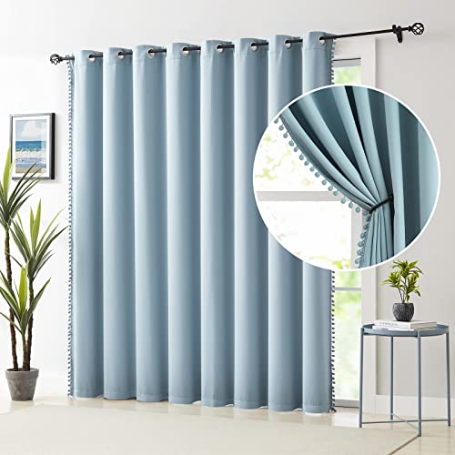 Blue Sliding Door Curtains