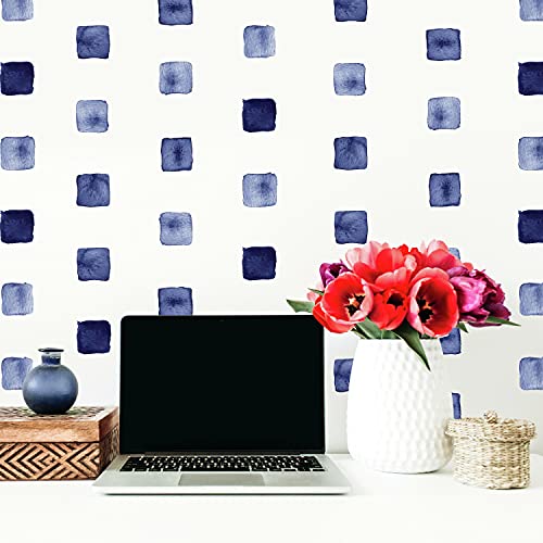 Blue Watercolor Blocks Peel and Stick Wall Decals