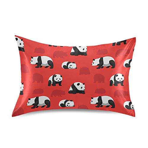 Blueangle Bear Panda Satin Pillowcase