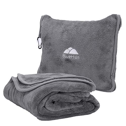 BlueHills Premium Soft Long Travel Blanket Pillow