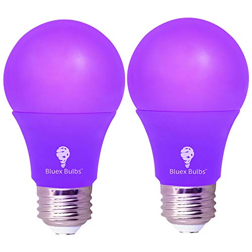 Bluex Bulbs 2-Pack LED A19 Purple Light Bulb 9W - E26 Base