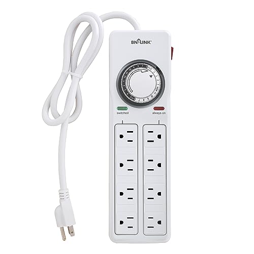 BN-LINK 8 Outlet Surge Protector with Mechanical Timer