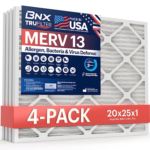 BNX TruFilter 20x25x1 Air Filter MERV 13 - Clean Air Guaranteed