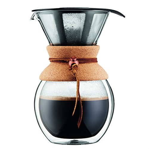 BODUM Pour Over Coffee Maker Grip - Double Wall Cork, 8 Cup