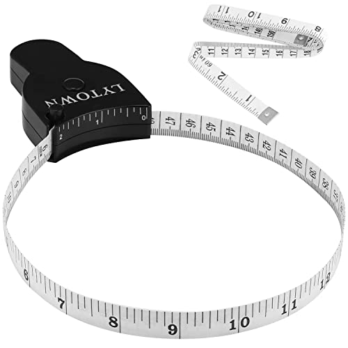 BUSHIBU Measuring Tape Retractable, 60 inch Soft Fabric Tape Measure for Body, Push Button Sewing Measurement Tape for Cloth Waist(12 Pack)