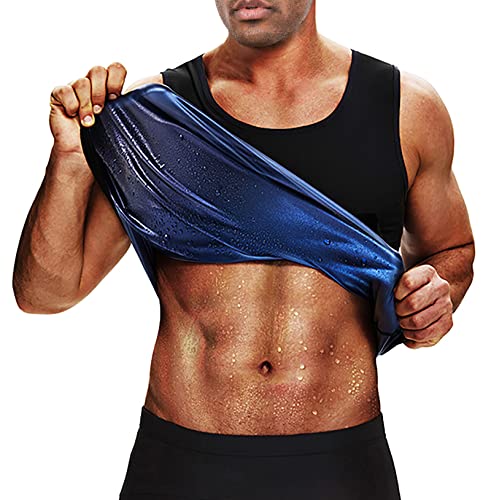  Kewlioo Men's Sauna Suit Shirt - Heat Trapping Sweat  Compression Vest, Shapewear Top for Men, Sweat More & Look Great, Gym  Workout Exercise Versatile Heat Shaper Jacket (Black, S) : Sports