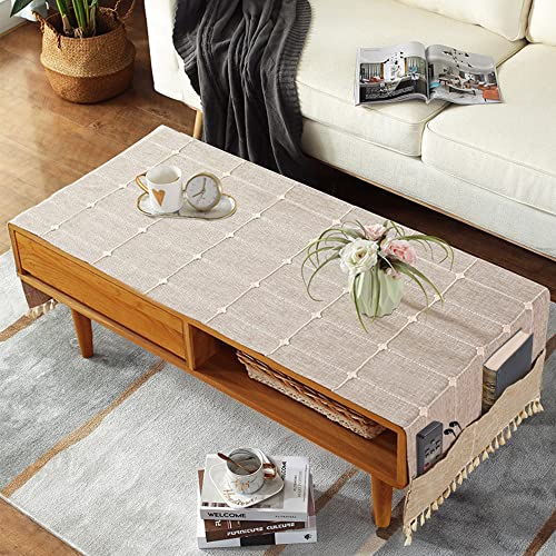 Boho Coffee Table Cloth with Pockets & Tassel