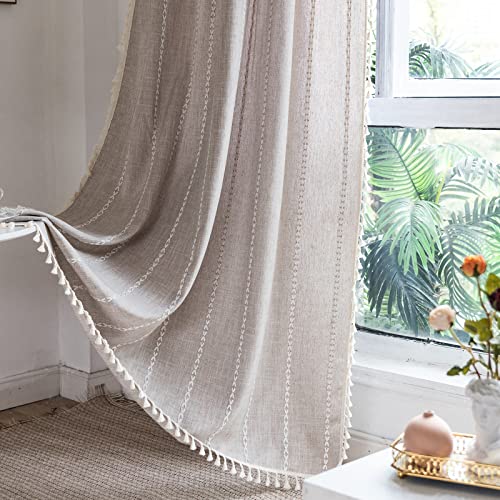 Country Farmhouse Curtains with Tassels