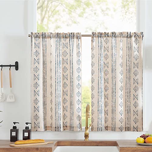 Boho Kitchen Curtains - Rustic Tier Curtains