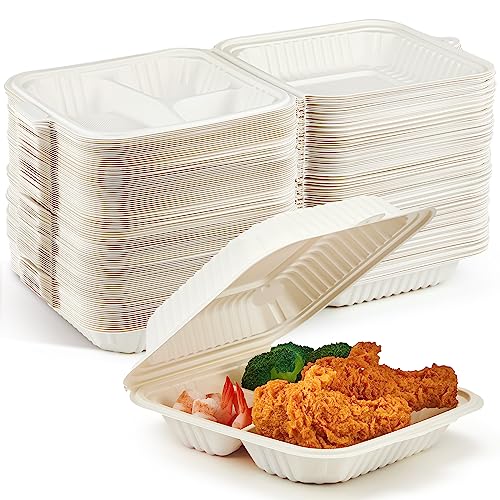 Bokon 3 Compartment Takeout Food Containers