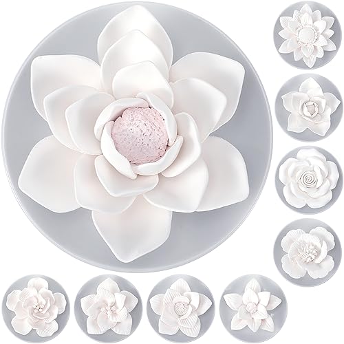 White Porcelain Flower Essential Oil Diffuser Set