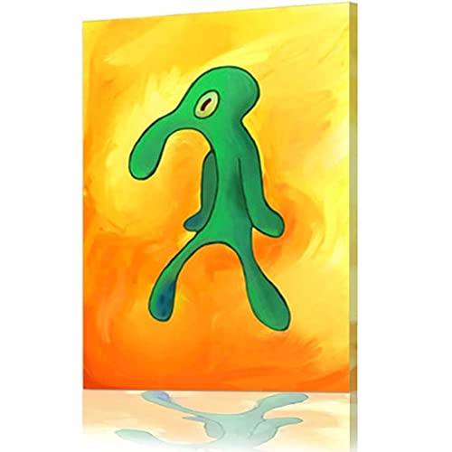 Bold and Brash Squidward Painting Canvas Wall Art