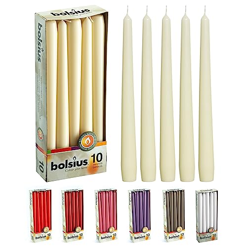 BOLSIUS Unscented Taper Candles - Premium European Quality