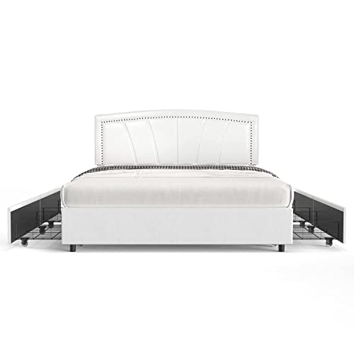 BONSOIR Full Size Storage Bed Frame