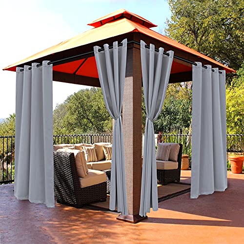 BONZER Outdoor Curtains for Patio - Waterproof Light Blocking Privacy Grommet Blackout Curtains