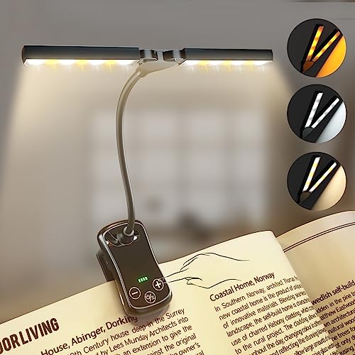 Best World LED Rechargeable Reading Light with 3 Colors & 8 Brightness