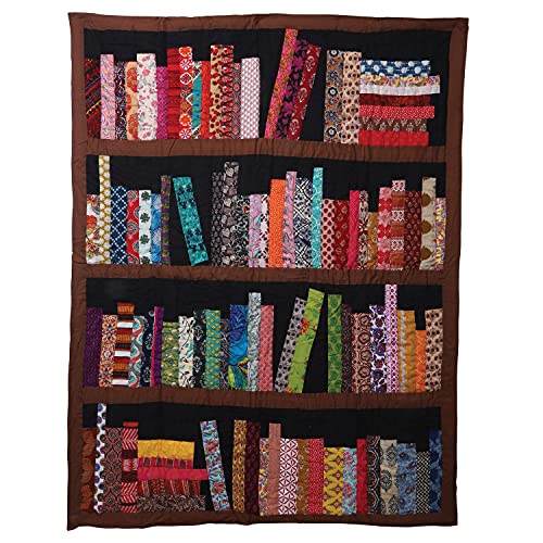 Bookshelf Throw Blanket - Reversible Library Book Quilt