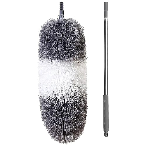 BOOMJOY 100" Telescoping Feather Duster with Extendable Pole - Gray