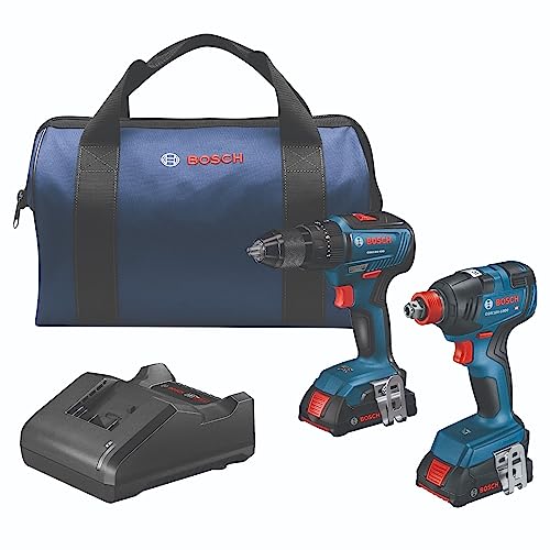 BOSCH 18V 2-Tool Combo Kit: Hammer Drill/Driver & Impact Driver/Wrench