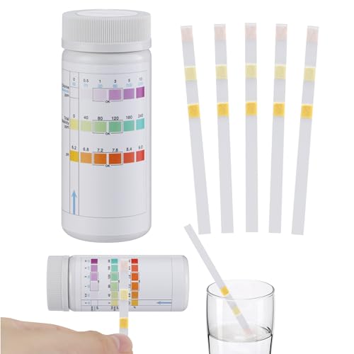BOSIKE 3 in 1 Water Hot Tub, Swimming Pool & Spa Test Strips Kit | 125 Strips | Water Tester Strips for Free Chlorine Alalinity, Brom & pH