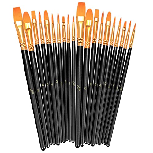 BOSOBO Paint Brushes Set - Variety Pack for Artists and Hobbyists