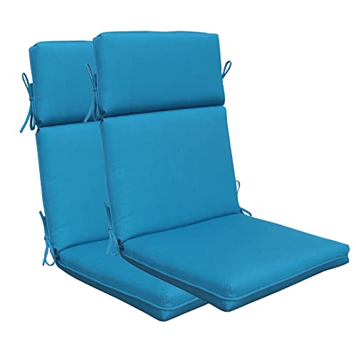 BOSSIMA High Back Chair Cushions Set of 2, Blue/Teal