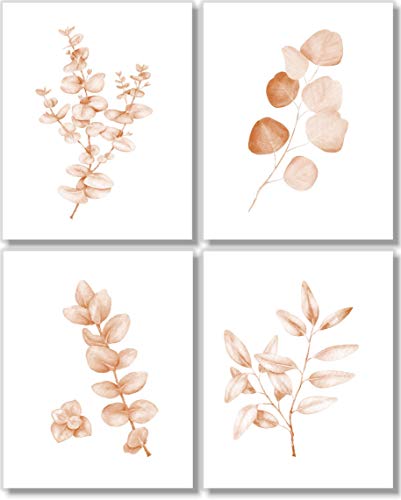 Watercolor Eucalyptus Leaf Prints - Set of 4 - 8x10 - Unframed
