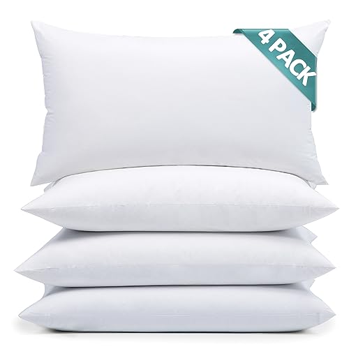 EIUE Bed Pillows for Sleeping 4 Pack Queen Size,Pillows for Side and Back  Sleepers,Super Soft Down Alternative Microfiber Filled