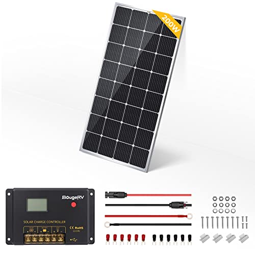 BougeRV 200W Solar Panel Starter Kits for Off-Grid Life and Camping