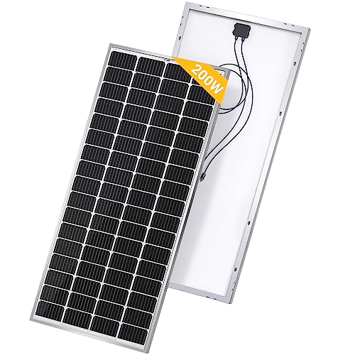 BougeRV 200W Mono Solar Panel for RV, Home, Boat, Off-Grid