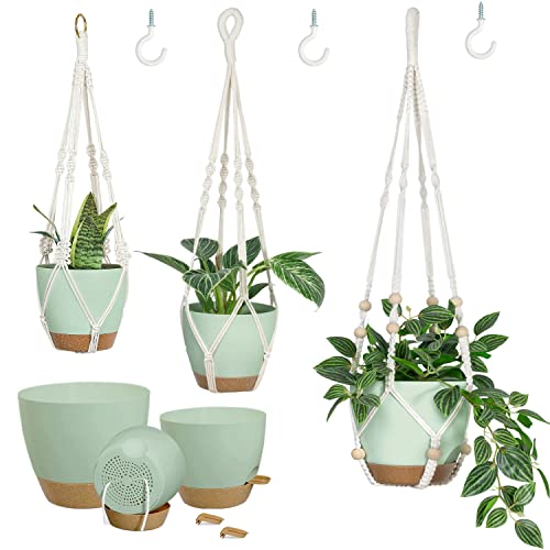 Bouqlife Hanging Planters with Self Watering Pots