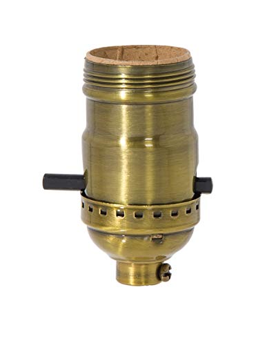 B&P Lamp® Antique Brass Push-Thru Electric Lamp Socket