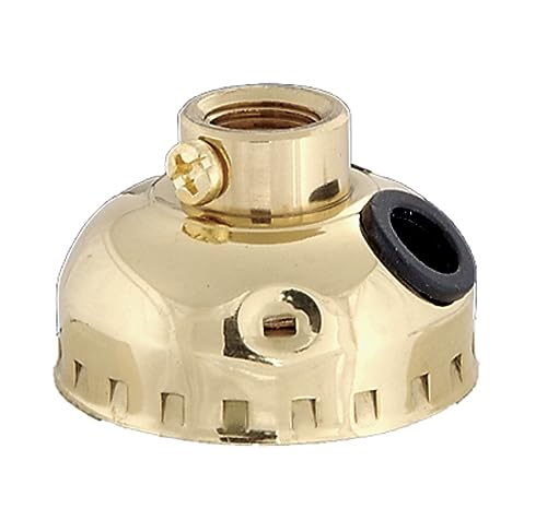 B&P Lamp Socket Cap Brass with Side Outlet